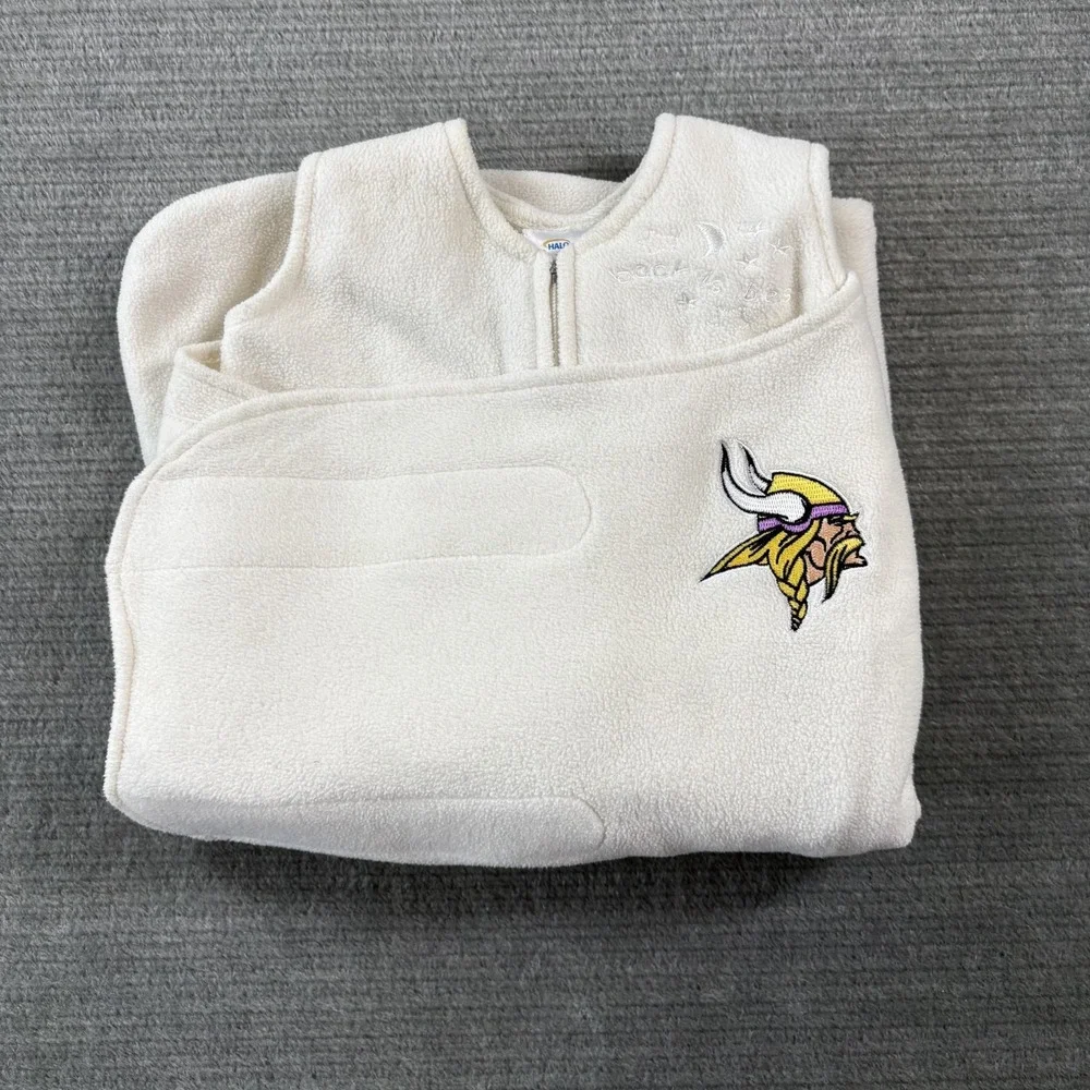 Halo Sleepsack Swaddle Cozy Fleece Newborn NFL MN Vikings Embroidered Logo